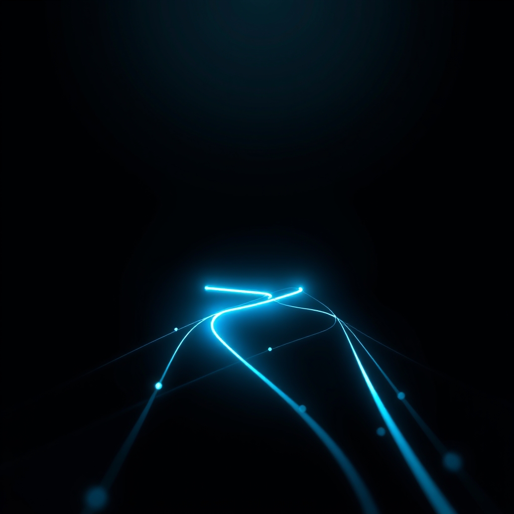 Abstract visualisation of two light streams interweaving, representing trusted partnership